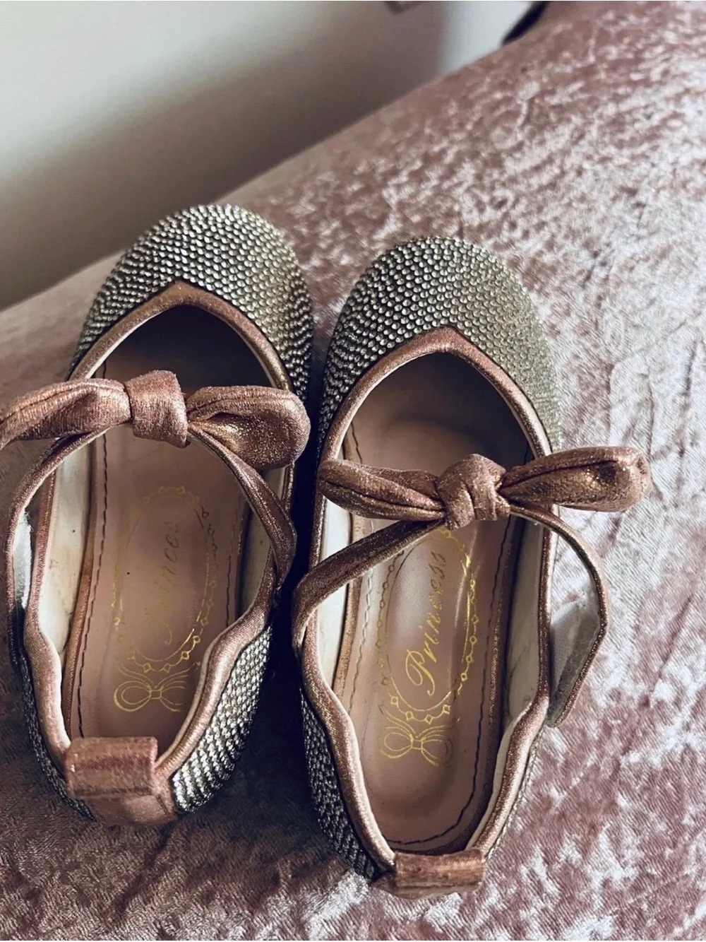 Elegant Rhinestone Bow Flats for Girls shoes sz 25